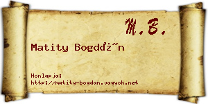 Matity Bogdán névjegykártya